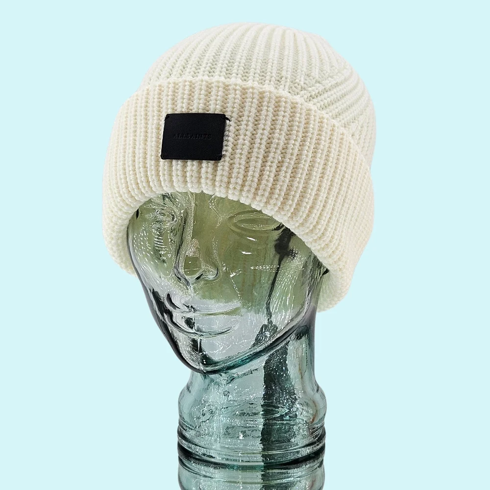 BUNDLE - 2 All Saints Hats Beanies Chalk Wool Blend Knit Cottagecore Outdoor
